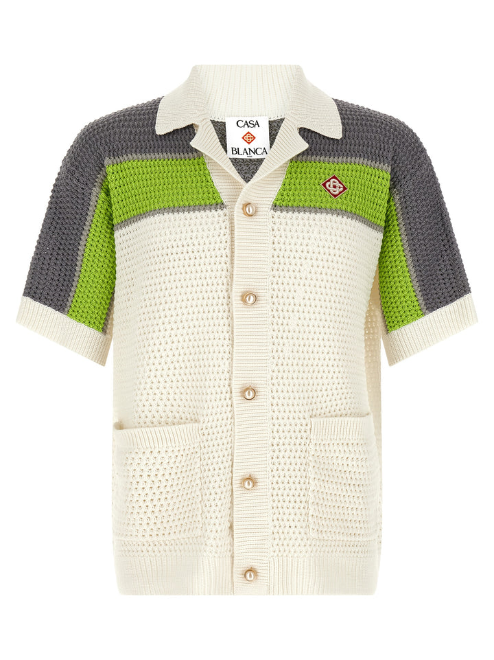 Casablanca Stripe Crochet Shirt and Blouse - Multicolor | 834834c25bd1cfbd42d8ac2bb5d00aff551c3831