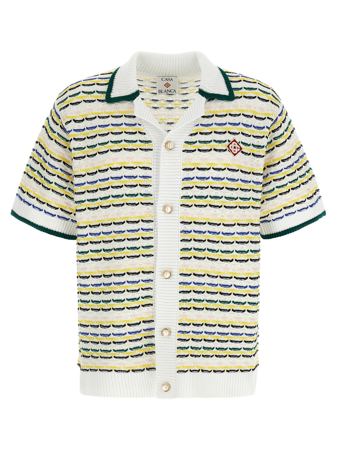 Casablanca Tuck Stitch Short Sleeve Shirt and Blouse - Multicolor | b6a331c72bbcfca9292862cb46ad1c2545d4df1b