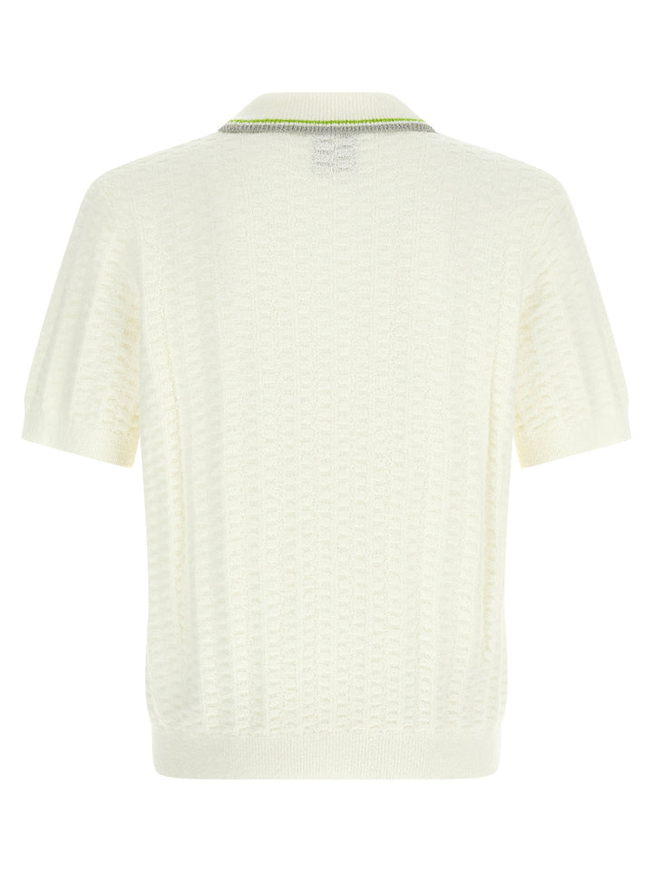 Casablanca Tennisbouclé Polo - White | 3129a67aa2694298aa2c6f143ae99f1d5dbdb2dd
