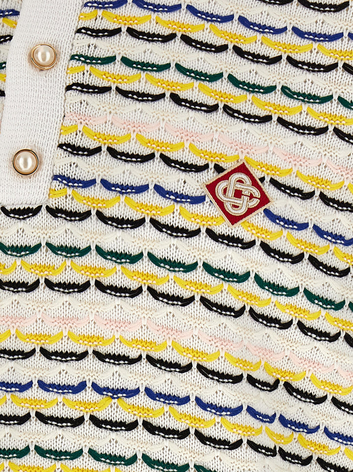 Casablanca Tuck Stitch Polo - Multicolor | f0394d81315c90b065bb3a8b4f338a4c74a2d33a