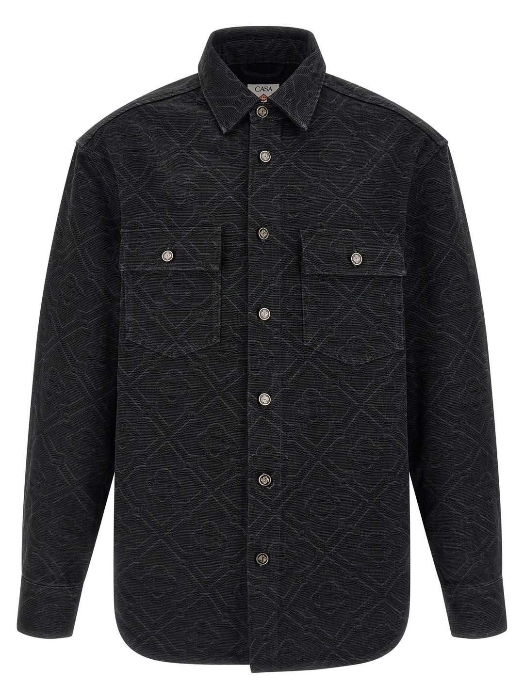 Casablanca Laser Monogram Denim Shirt and Blouse - Black | c54ad09f849de2e4901c51d60e23853d9d39bbdf
