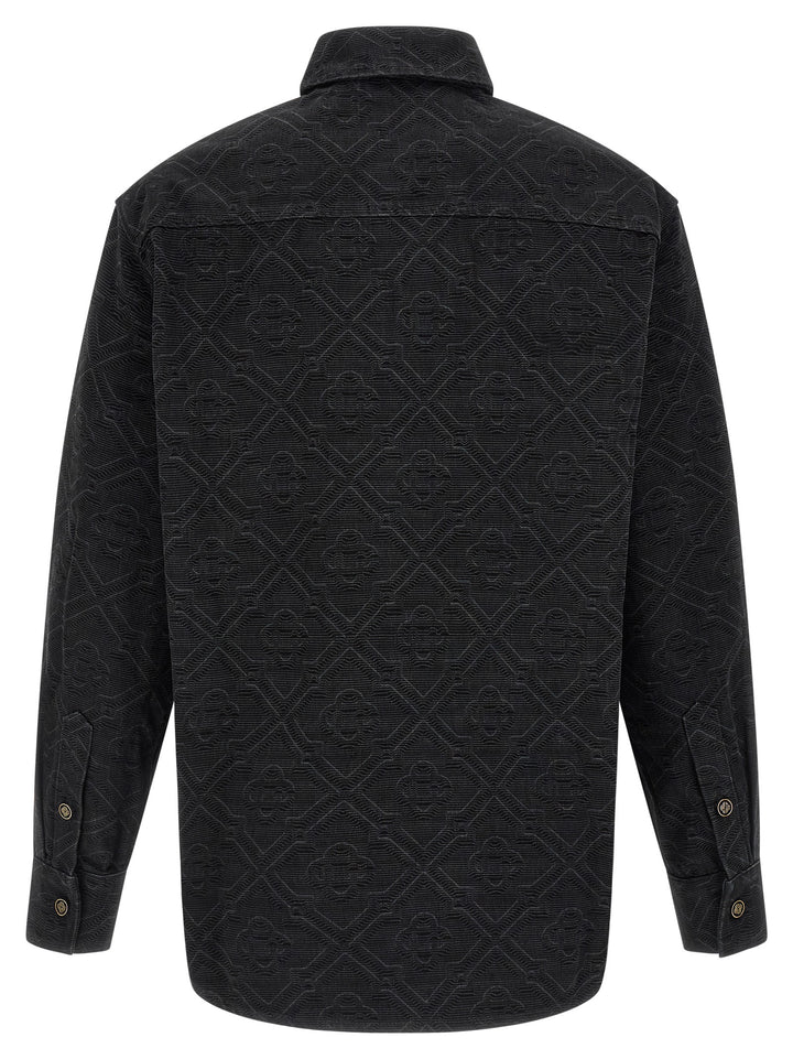 Casablanca Laser Monogram Denim Shirt and Blouse - Black | a68c7724c234469c80294c2110049a816e2753cd