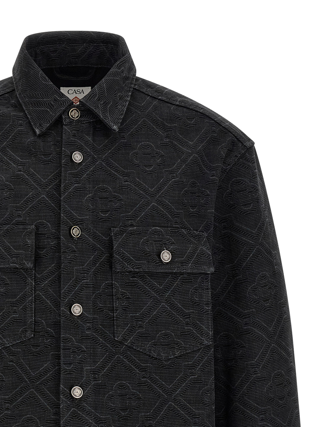 Casablanca Laser Monogram Denim Shirt and Blouse - Black | 54535e595594b072627508fa75ad95947ccdf64f