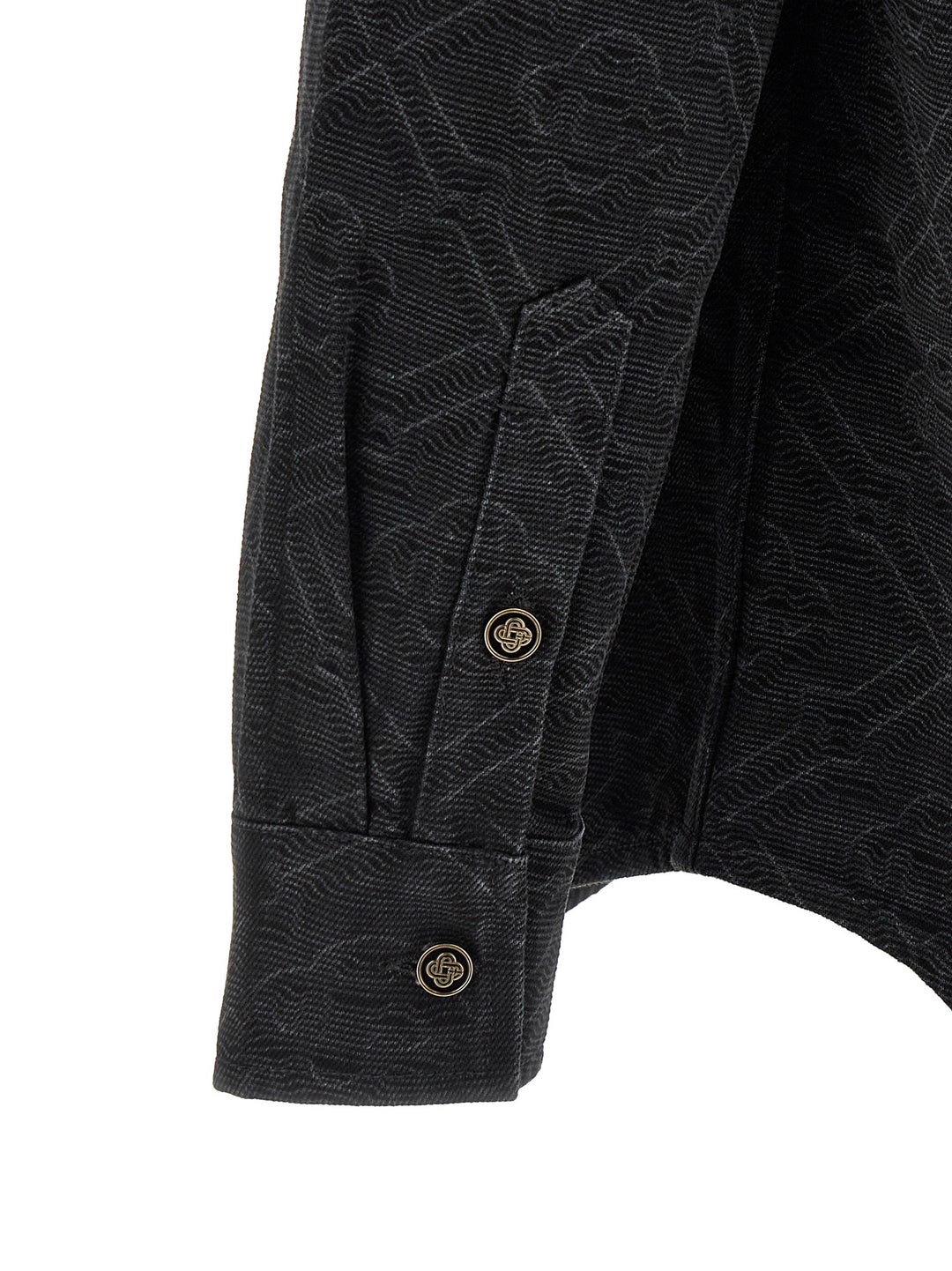 Casablanca Laser Monogram Denim Shirt and Blouse - Black | 27ab9c6eb8ef882214eefb344575a5eccce8dca4