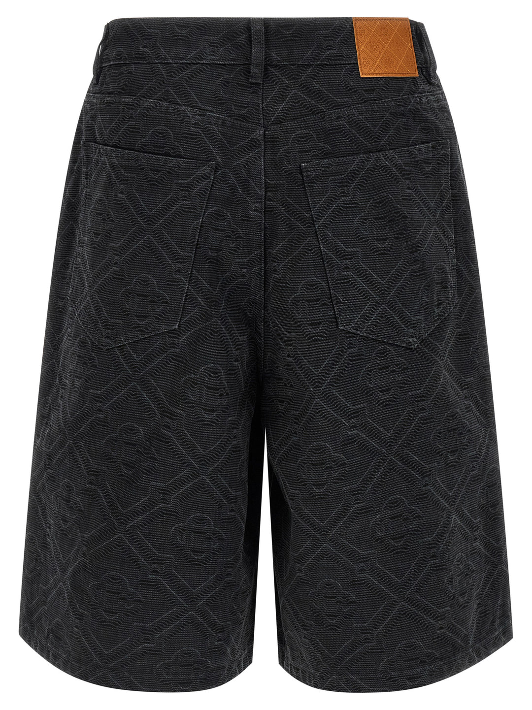 Casablanca Laser Monogram Denim Bermuda and Short - Black | 3bace71482dd95080893367bffe7164bea20ca5d