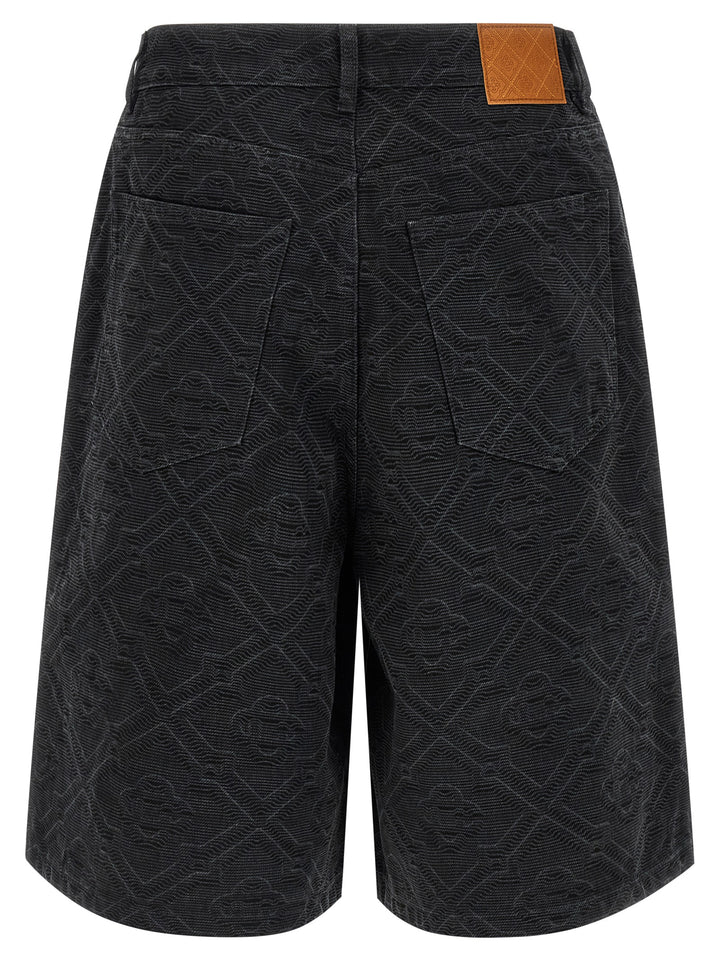 Casablanca Laser Monogram Denim Bermuda and Short - Black | 3bace71482dd95080893367bffe7164bea20ca5d