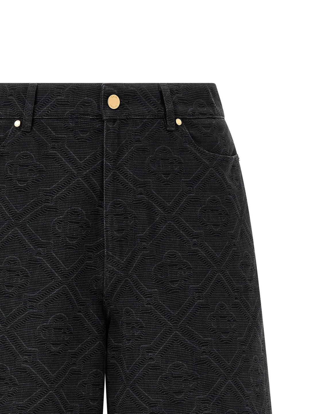 Casablanca Laser Monogram Denim Bermuda and Short - Black | f56822b6050ac90bf73cb1eda5c2bd1269d43665