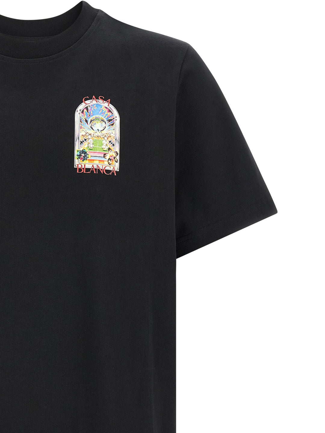 Casablanca Tennis Landscape T-shirt - Black | 03e85d51e47117ffa27e74a460a7143e68da6b0b