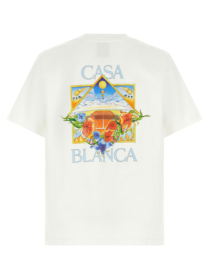Casablanca Flower Court Icon T-shirt - White | b612bd560f6bc819b77ad7140e6ffbeef627ba51