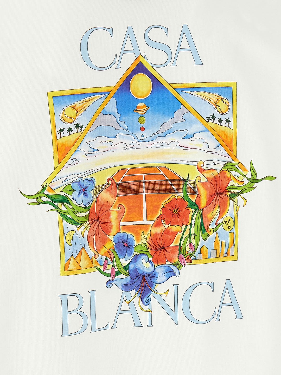 Casablanca Flower Court Icon T-shirt - White | 021095bddc035e06422eaa1b2251b9fa384d2986