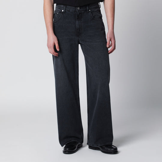 Relaxed Cut Washed Black Jeans