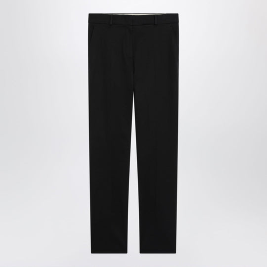 Black Stretch Cotton Trousers
