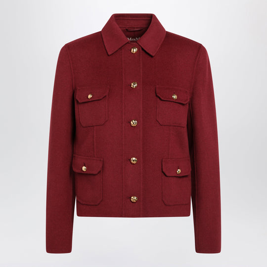 Jacket In Ruby Wool And Cashmere