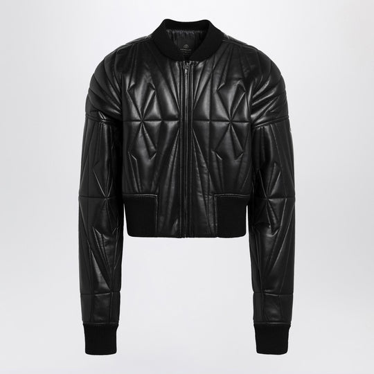 Black Quilted Zip-Up Down Jacket