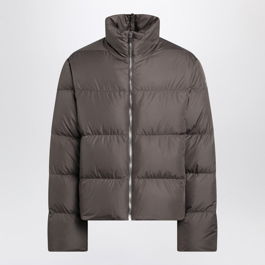 Mud-Colored Zip-Up Down Jacket