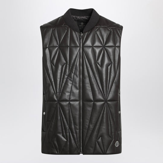 Brown Faux Leather Zip-Up Vest