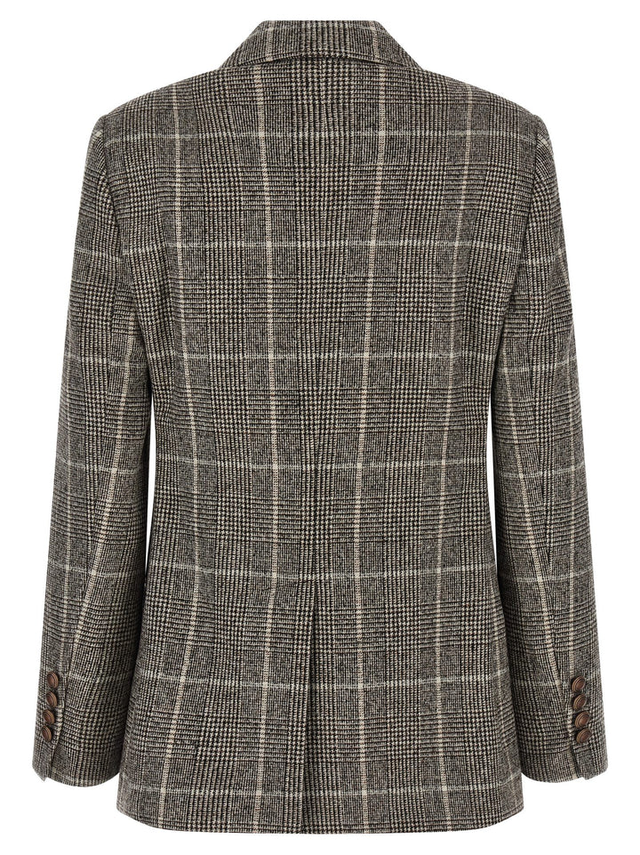 Brunello Cucinelli Prince Of Wales Blazer BlazerS - Brown | fe67f30b2c6d669e6a02dbdbc84d314449aef58c