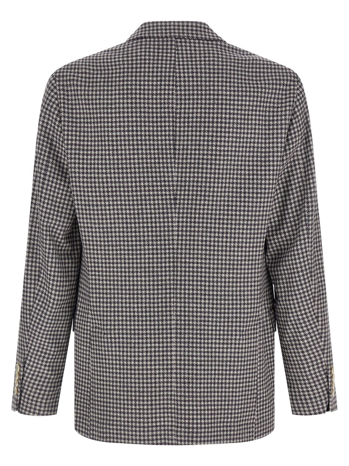 Brunello Cucinelli Houndstooth Blazer - Gray | bbeb06792ddfb697c6faf6c8e9297c9a18e4c665