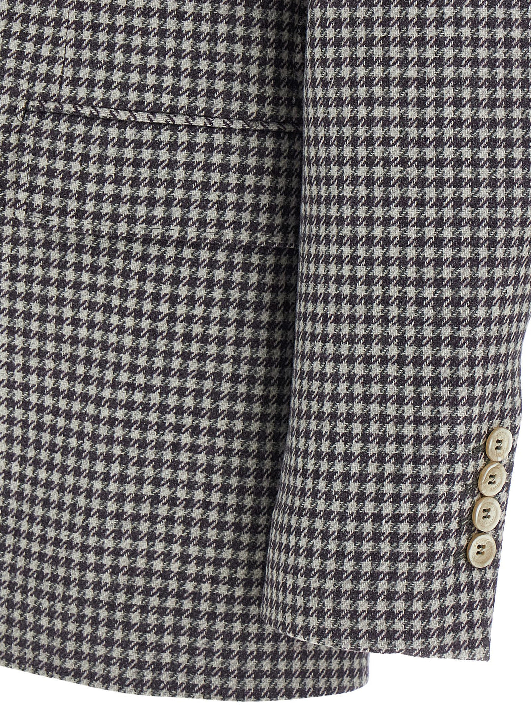 Brunello Cucinelli Houndstooth Blazer - Gray | 5c222f534d01095a51f3a98c333e99b474e36bf2