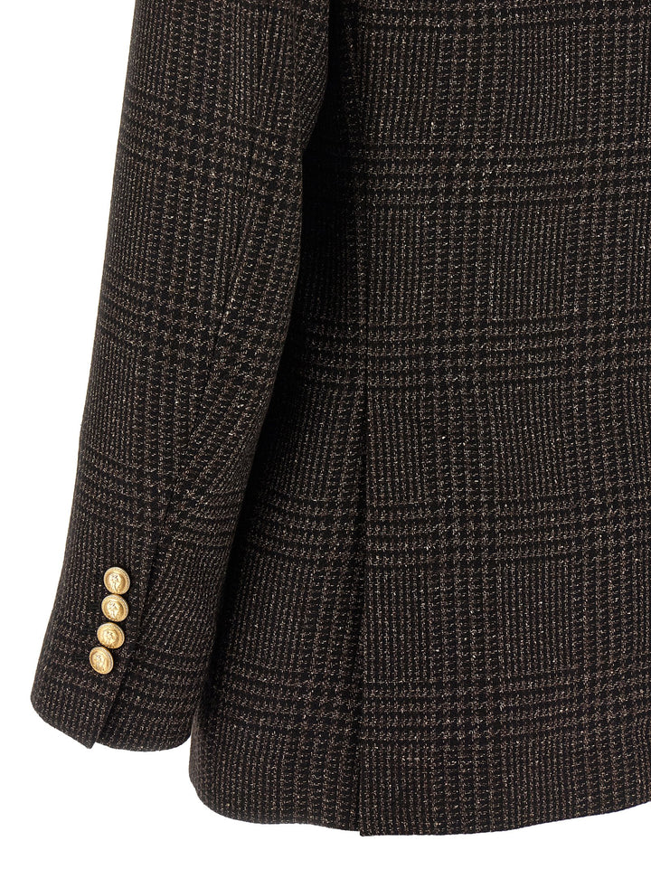 Brunello Cucinelli Prince Of Wales Blazer - Brown | 1854a4eaba5f1bc88c76dfbf1204be282cf79d0d