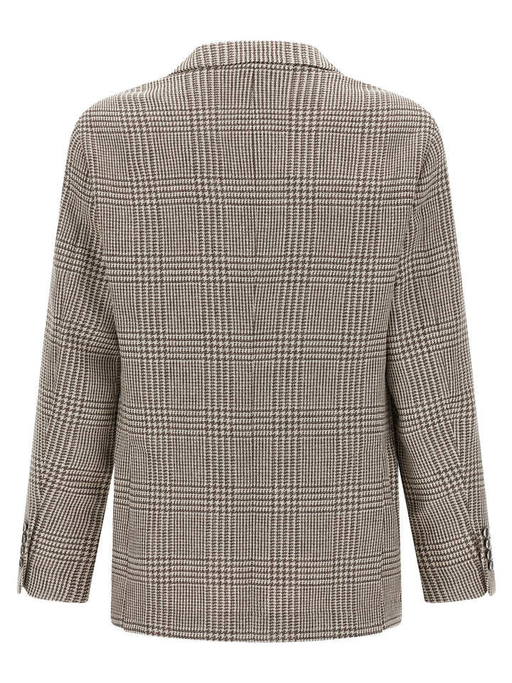Brunello Cucinelli Houndstooth Blazer - Multicolor | 844cebb8b7d130d1f0416cdbd15fc40d733e6f2d