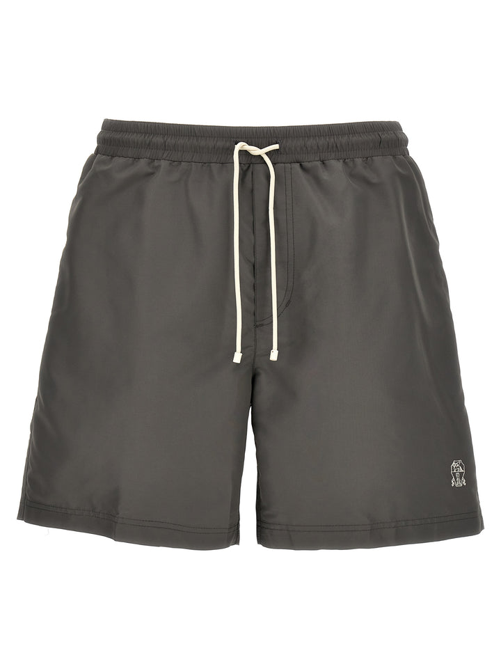 Brunello Cucinelli Logo Swimsuit Beachwear - Gray | c52a470c26768e5f9dbf2b7416cc58760f9415d1