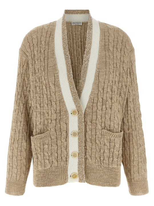 Braided Cardigan Sweaters And Cardigans Beige