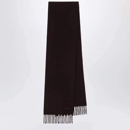 Brown Wool Scarf With Fringes