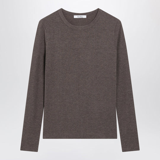 Long-Sleeve T-Shirt In Dark Khaki Jersey
