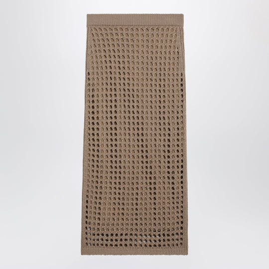 Mesh Cotton Maxi Skirt In Desert