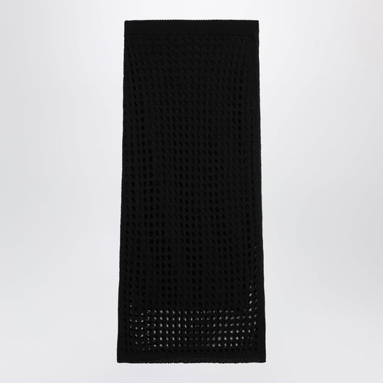 Long Sheer Net Cotton Skirt In Black