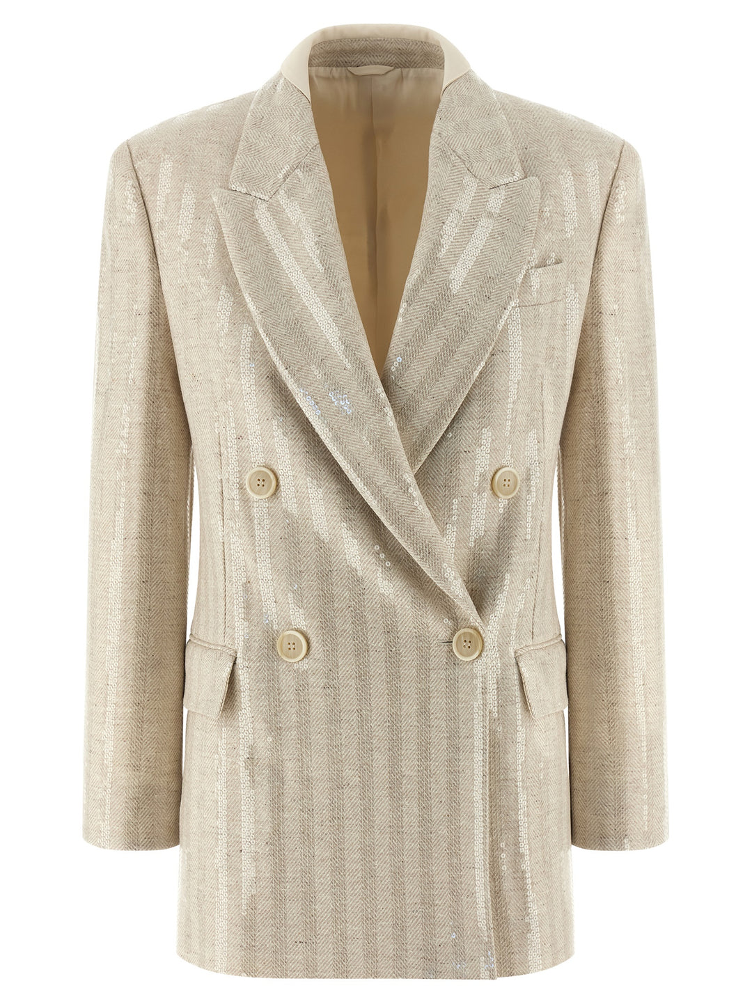 Brunello Cucinelli Sequin Blazer BlazerS - Beige | e3f77d3583abacb5408e63640bb9bd81d892315c