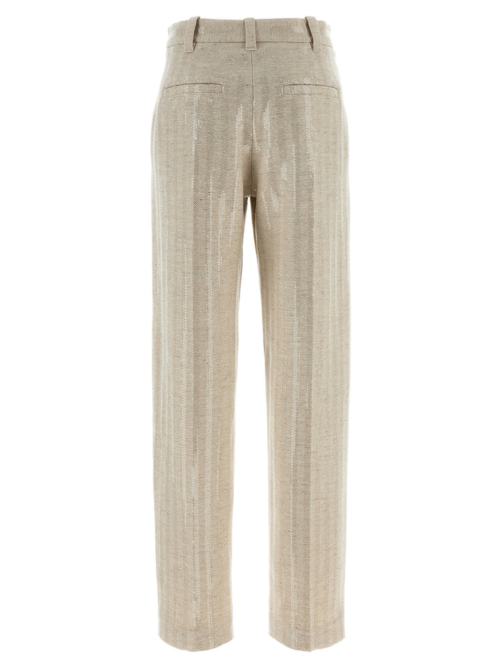 Brunello Cucinelli Herringbone Pants - Beige | 1b195c18571c716580878784b25c8630d9f5458d