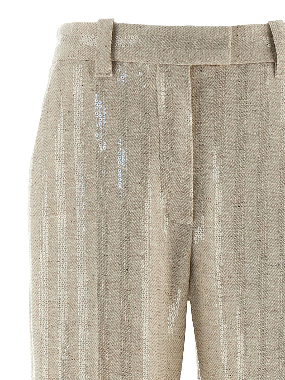 Brunello Cucinelli Herringbone Pants - Beige | 21bf749e51ab2a6ce7145865c8904d2e5b27fe18