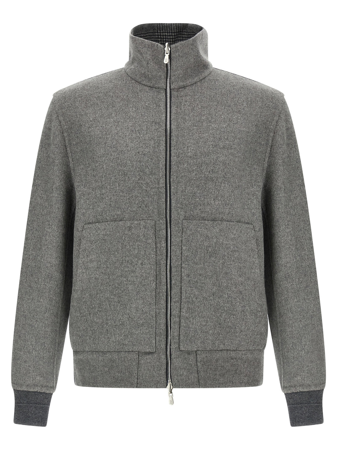 Brunello Cucinelli Cashmere Reversible Bomber Jacket Puffer Jackets - Gray | 76ec3e779f847ff78304f7bc099e39214b076832