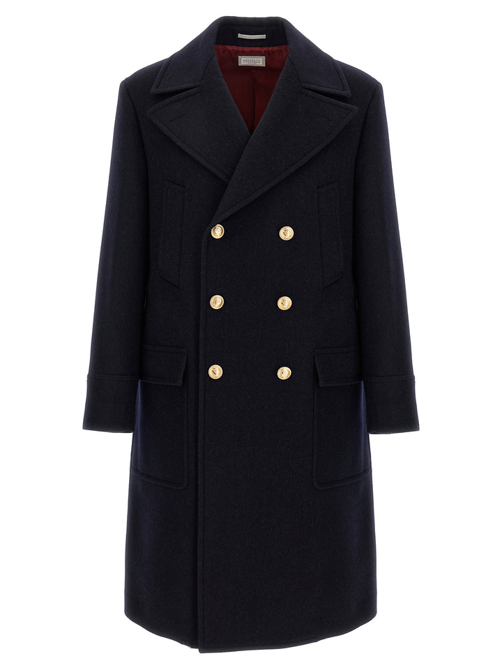 Brunello Cucinelli Wool Coat Coats and Trench Coats - Blue | 26182cc4a67dbaf608b9d78a3233a468da71053f
