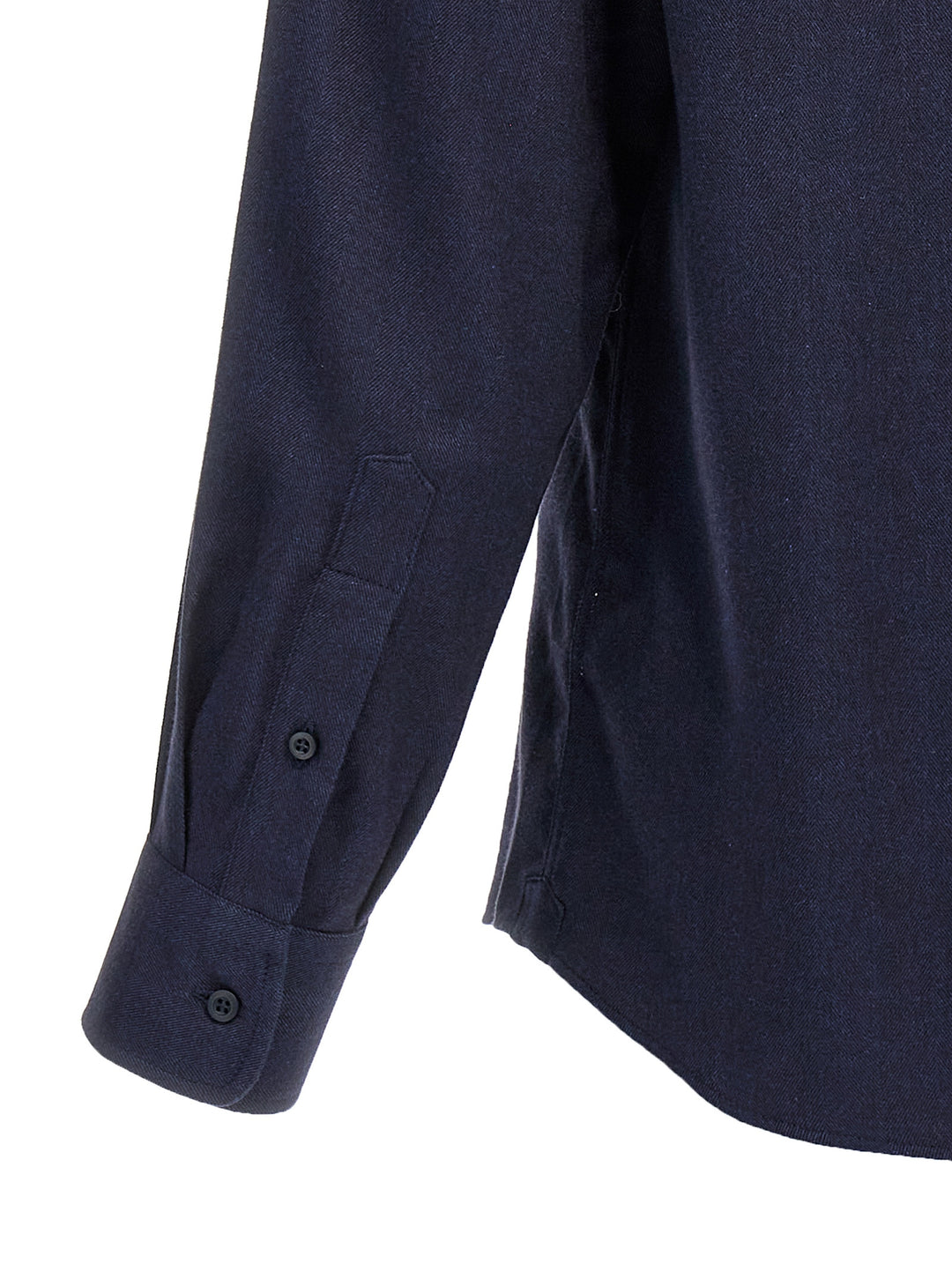 Brunello Cucinelli Herringbone Shirt Shirt and Blouse - Blue | 88d8e5f561777a5a207c052dfefd19ae3a86f089