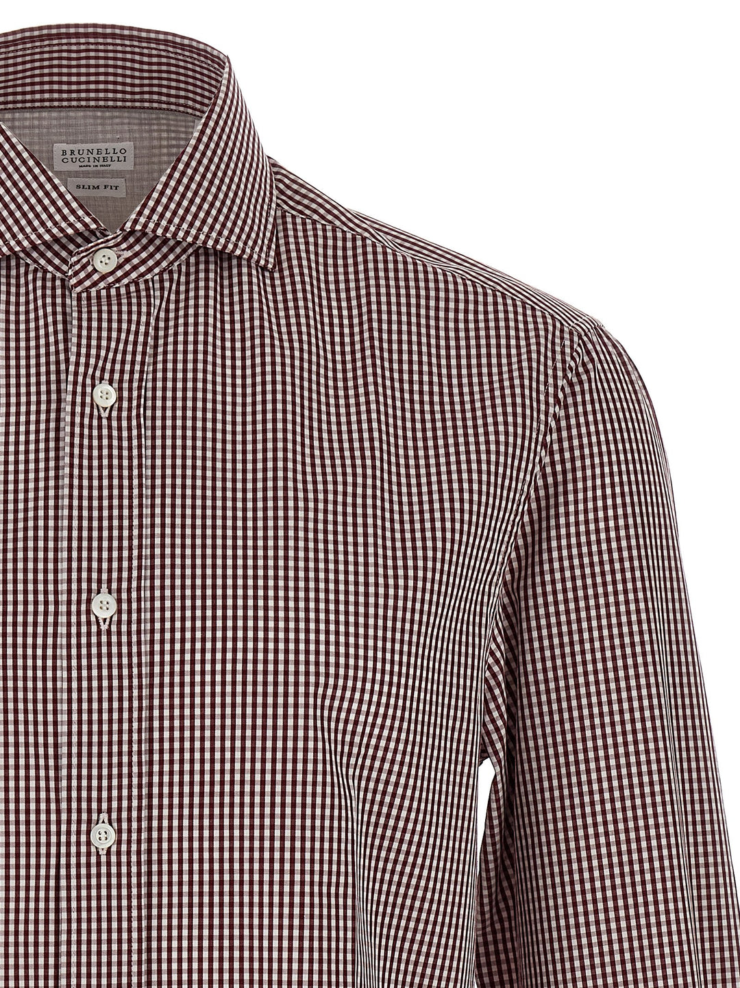 Brunello Cucinelli Check Shirt Shirt and Blouse - Bordeaux | ca648f62f4209e87d0862c7da002adf4d3f74ac2