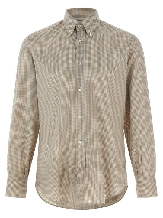 Check Shirt Shirt And Blouse Beige