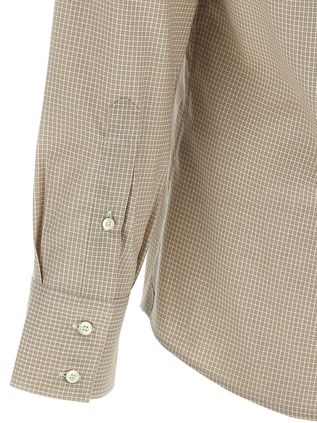Brunello Cucinelli Check Shirt Shirt and Blouse - Beige | d3b9e07655990f2904e226113e9757af652873e7