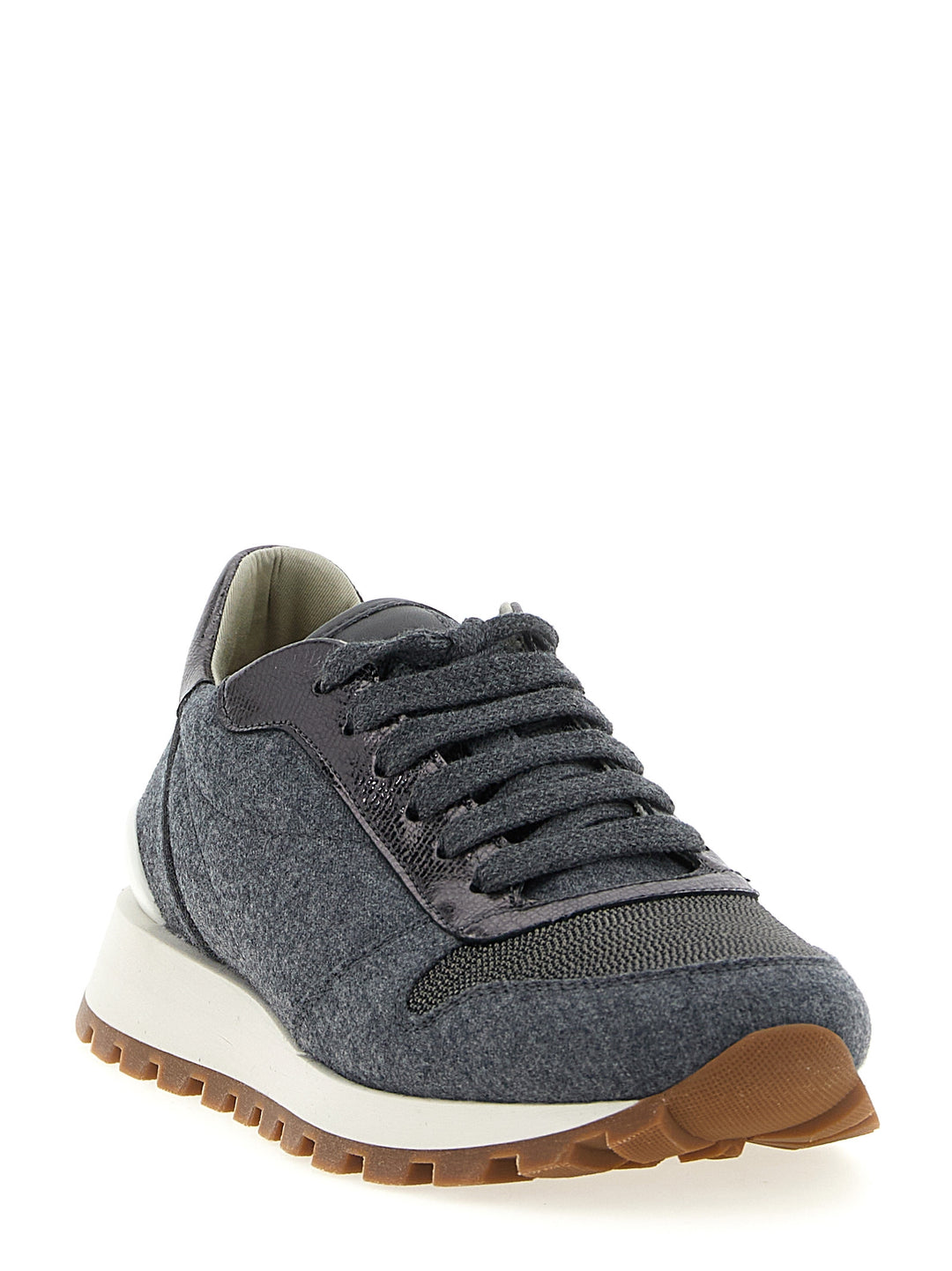 Brunello Cucinelli Runners Precious Toe Sneakers - Gray | 49a0603aa42fa73bed100a022f038b3ddf9cff6c