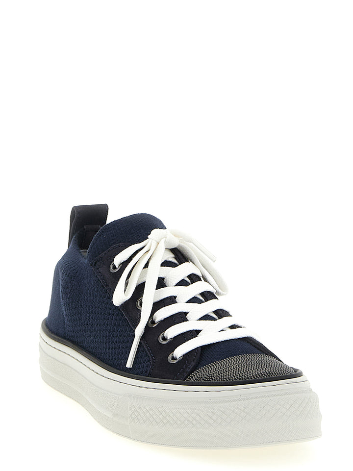 Brunello Cucinelli Precious Toe Sneakers - Blue | 3b8f97099fef8c00d2c134de381d720642dc4450