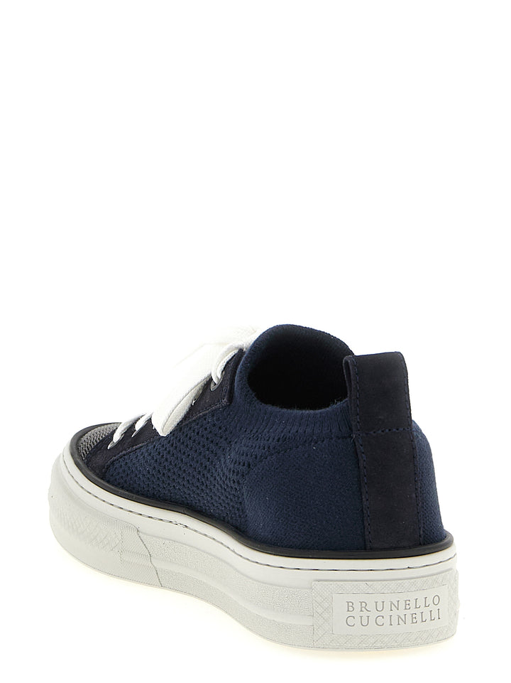 Brunello Cucinelli Precious Toe Sneakers - Blue | b623ec00f5b6b5d60bdbfb039d0dff884363be4f