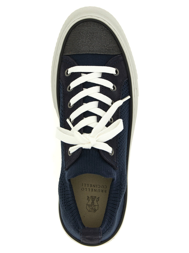 Brunello Cucinelli Precious Toe Sneakers - Blue | 21dc60279bcd9ff3d1b11b5613882f0cae2d7bf2