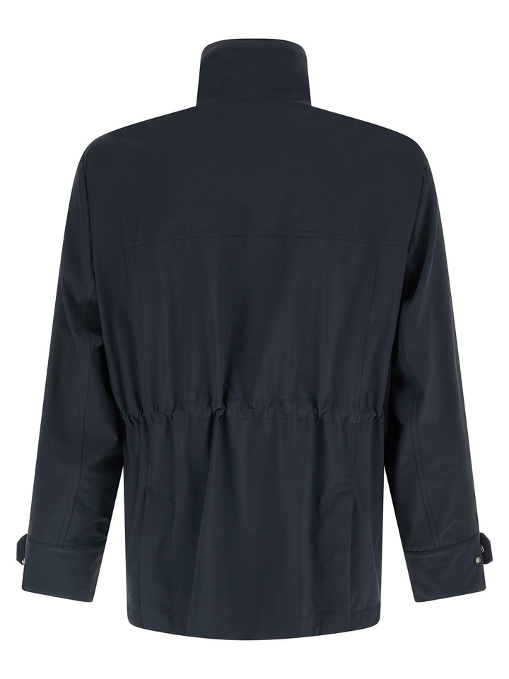 Brunello Cucinelli Waterproof Windbreaker Puffer Jackets - Blue | 412ae414090a1583b2a8926c8cd45d8a48fcc6ff