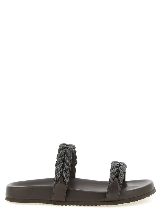 Precious Braided Straps Sandals Brown