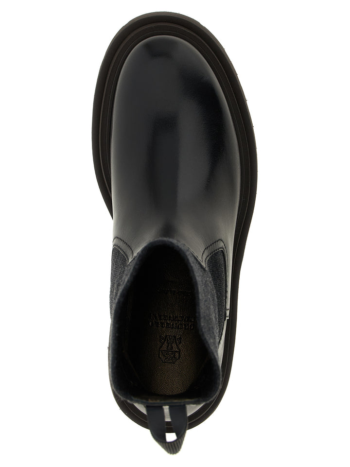 Brunello Cucinelli Precious Loop Detail Ankle Boots Boots and Ankle Boots - Black | e281247a10960c750bbd2e9b7bd4e01035c6f0c6