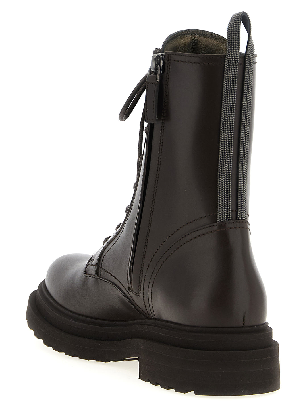 Brunello Cucinelli Shiny Loop Detail Boots and Ankle Boots - Brown | 792f37c06c07418b56eddda998bc71bf9dc876f2