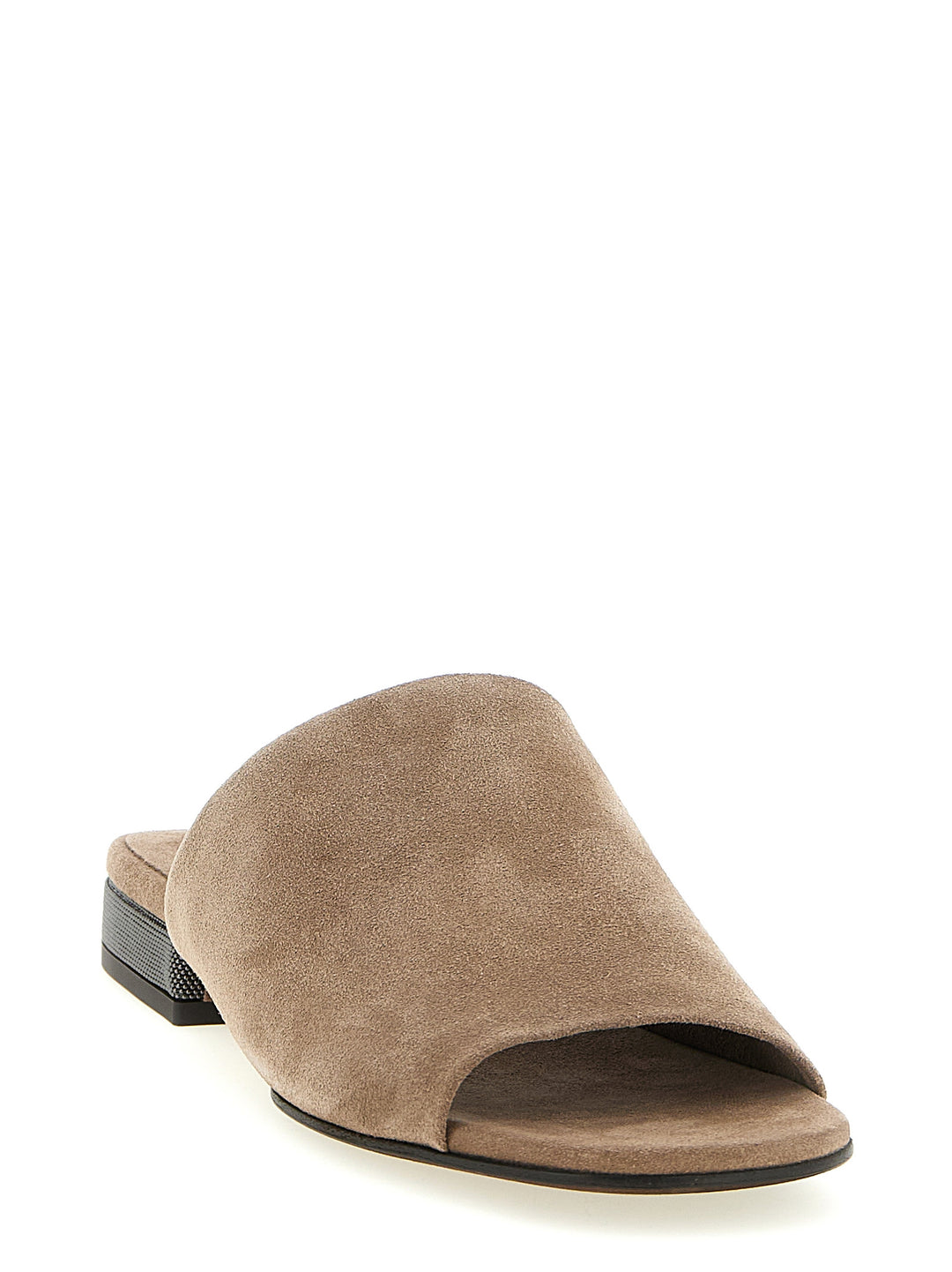 Brunello Cucinelli Monile Suede Sandals - Brown | cd002b443749af36dd99edcf5214a80a256b6642