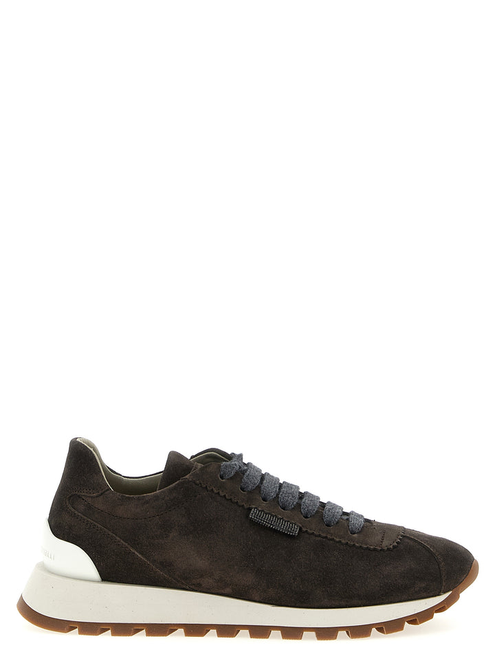 Brunello Cucinelli Shiny Tab Sneakers - Brown | 1a280503605d556109072bdfb07a9daf85c13132